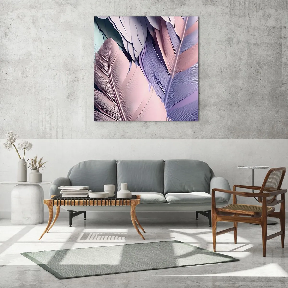 Quadro em vidro - Pássaro chique - 60x60 cm