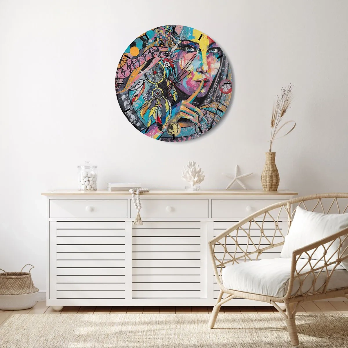 Relógio de parede - Relógio em vidro - Fique em silêncio até compreender - 40x40 cm