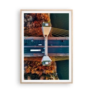 Pôster com moldura de carvalho claro - Além das águas, além das florestas - 70x100 cm