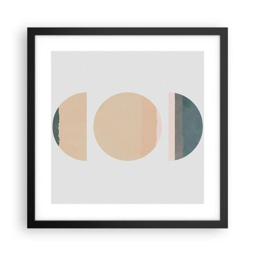 Pôster com moldura preta - Círculo entre círculos - 40x40 cm