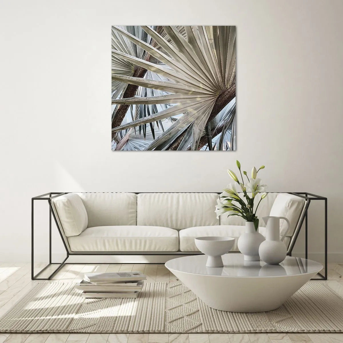 Quadro em vidro - Leques nos trópicos - 70x70 cm