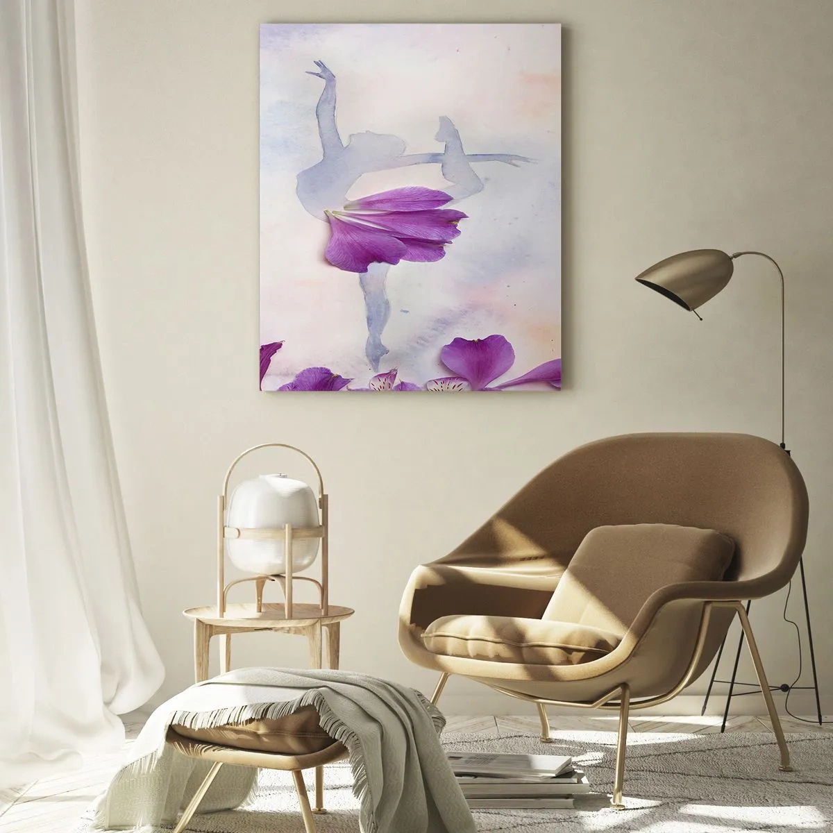 Quadro em vidro - Delicada como uma flor - 50x70 cm