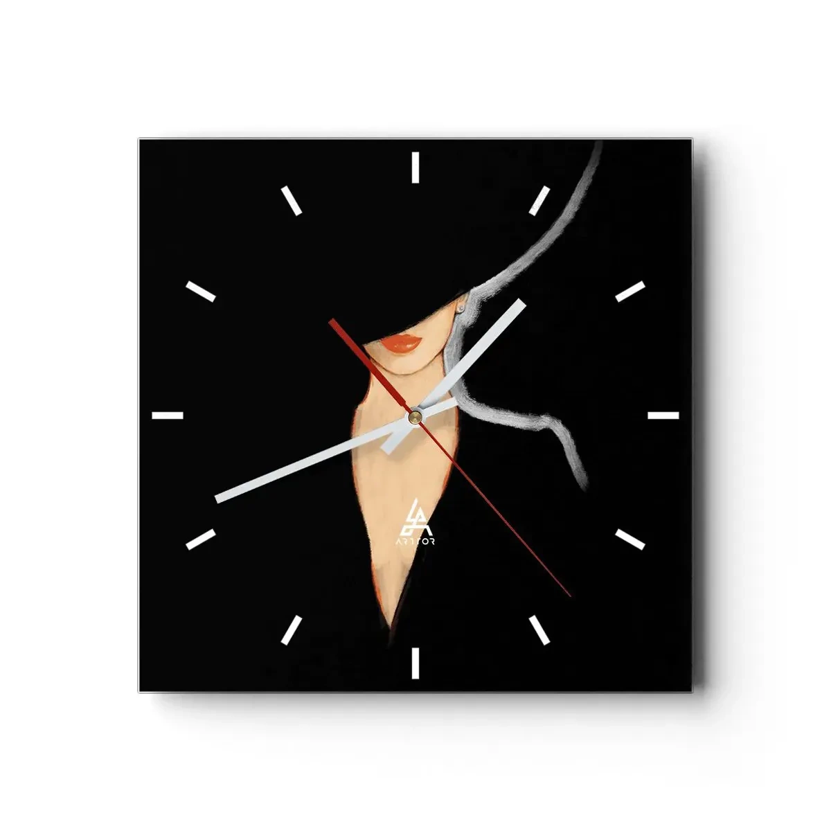 Relógio de parede - Relógio em vidro - Elegância e estilo - 30x30 cm