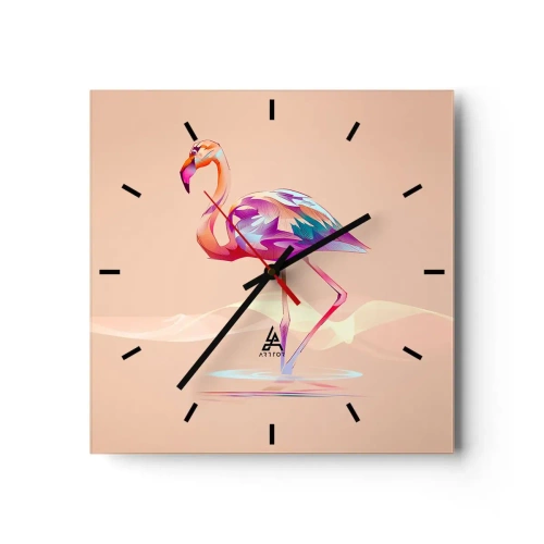Relógio de parede - Relógio em vidro - A ave das boas emoções - 30x30 cm