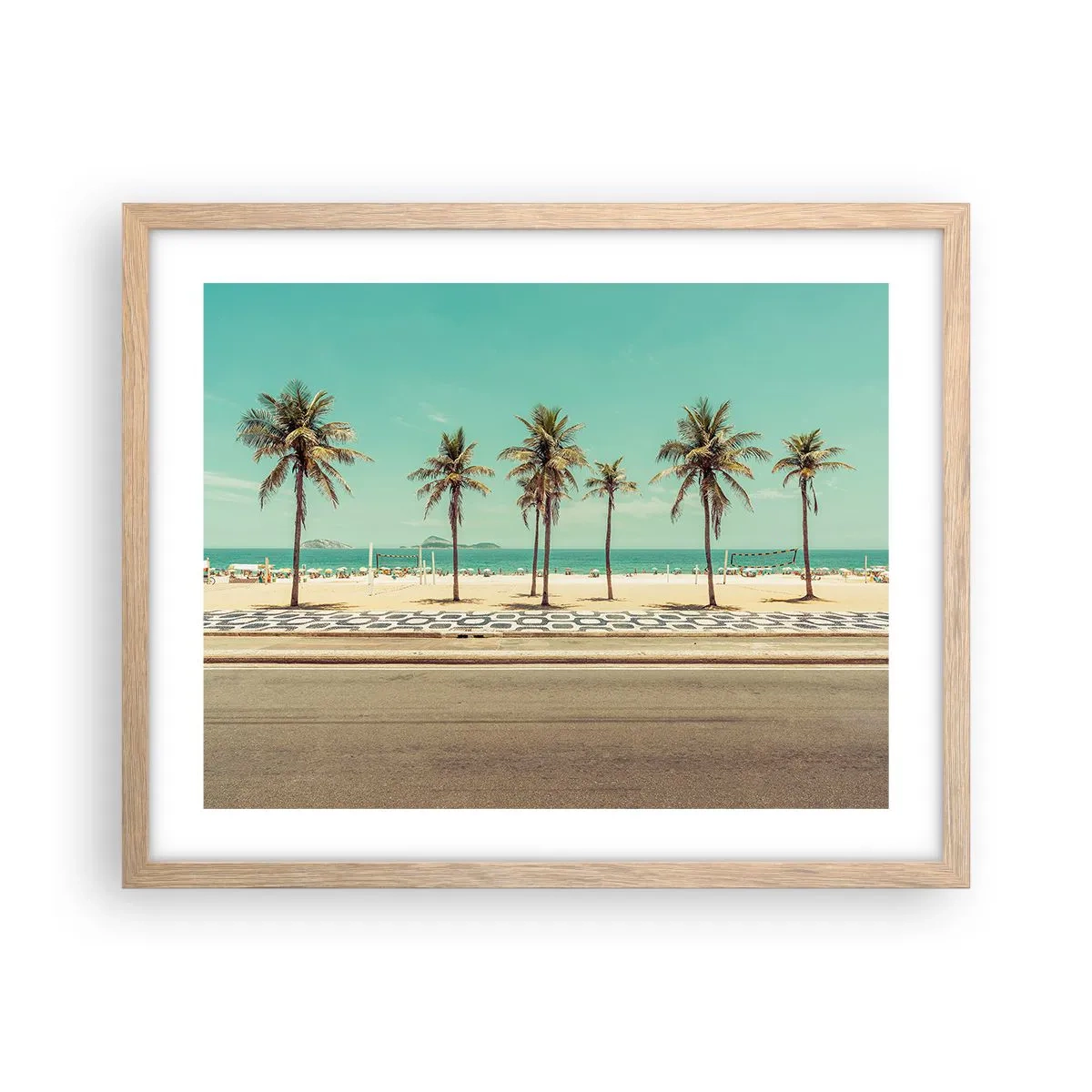 Pôster com moldura de carvalho claro - Em guarda da praia - 50x40 cm