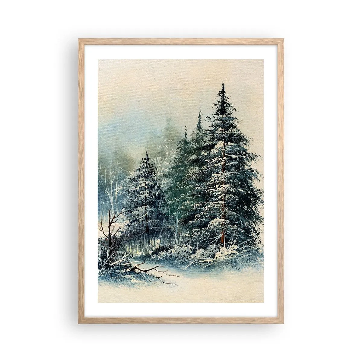 Pôster com moldura de carvalho claro - Prontas para o Natal - 50x70 cm