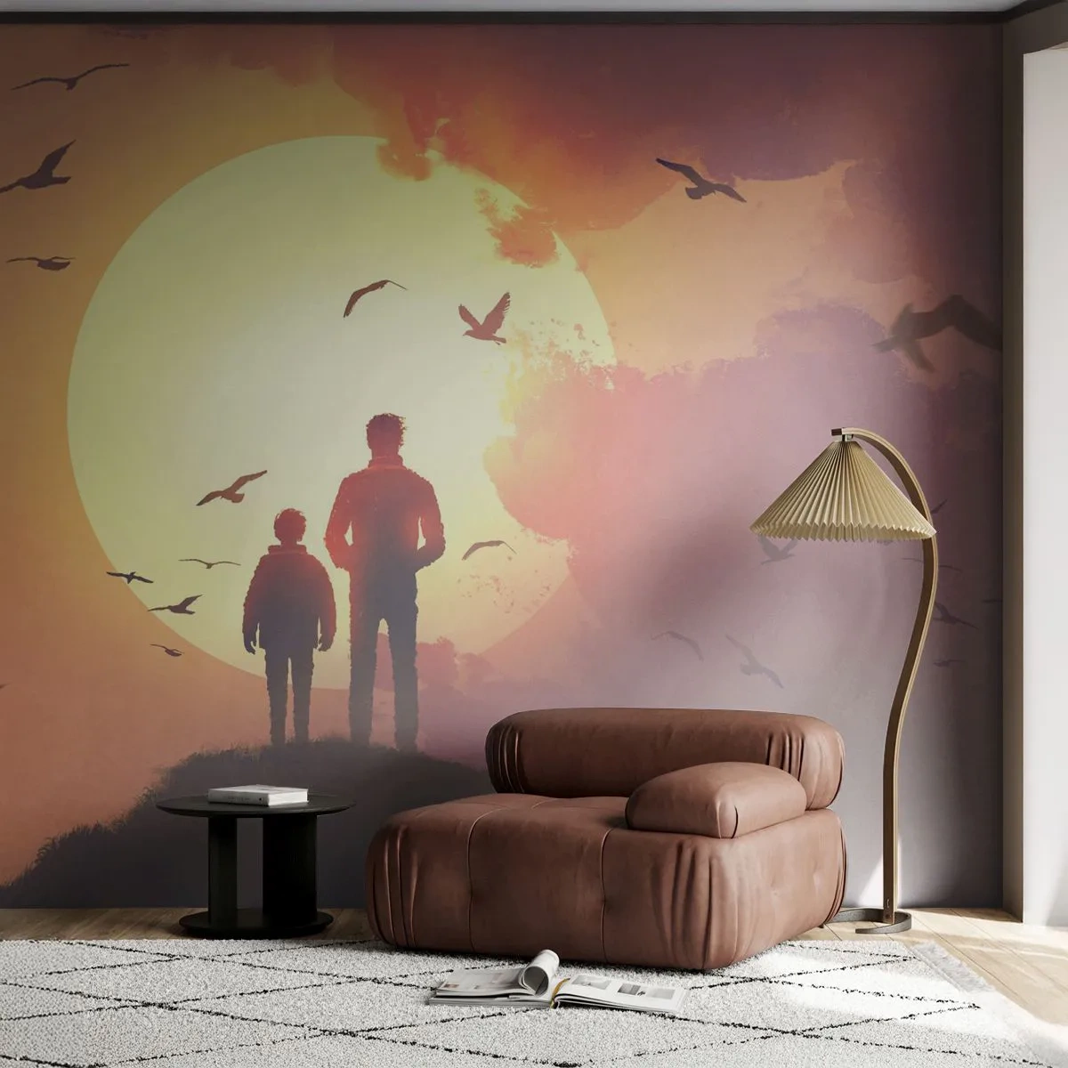 Papel de Parede Standard Eco - Cara a cara com o sol - Abstração, Fantasia, Pedaço - 350x256 cm