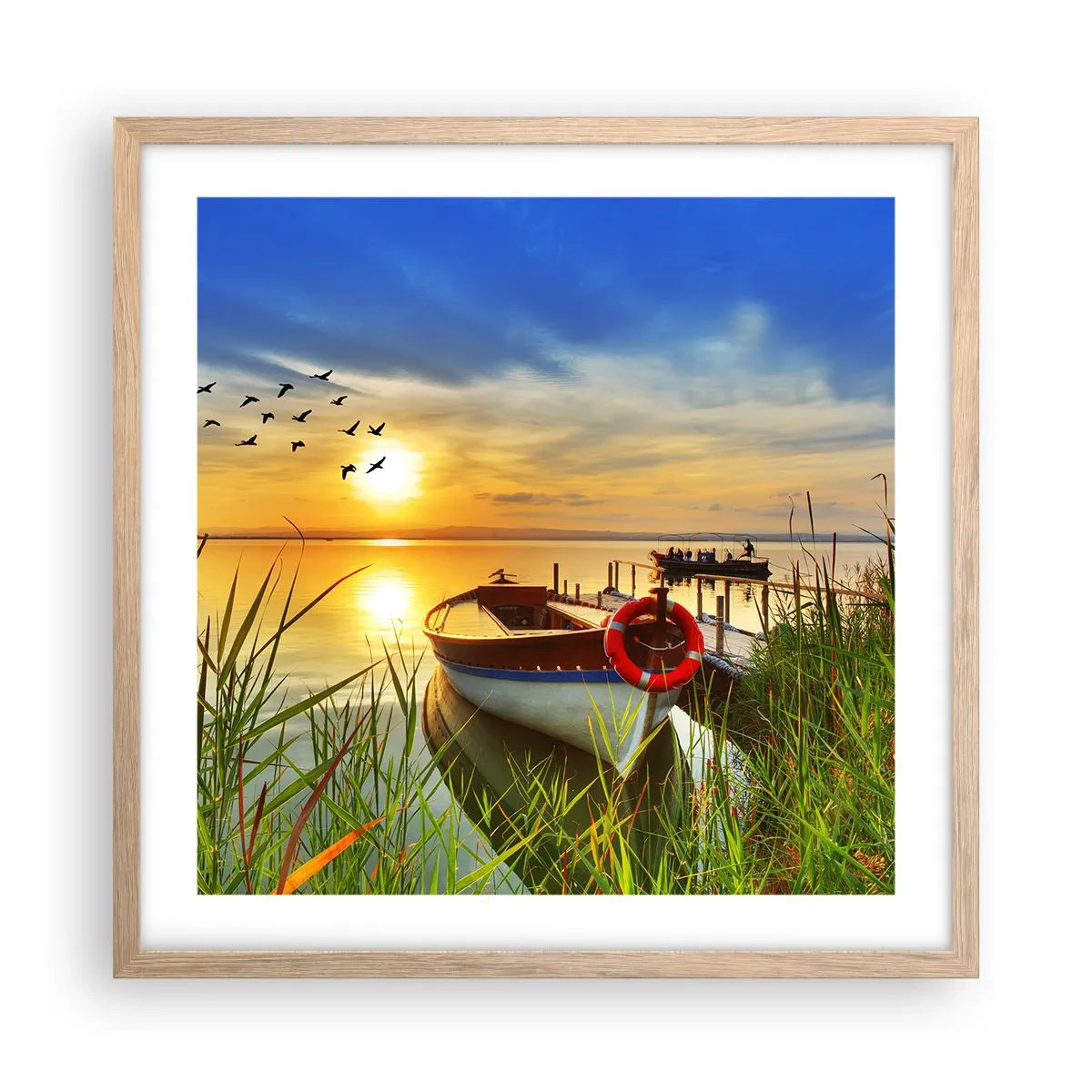 Pôster com moldura de carvalho claro - Os corvos-marinhos já estão de saída - 50x50 cm