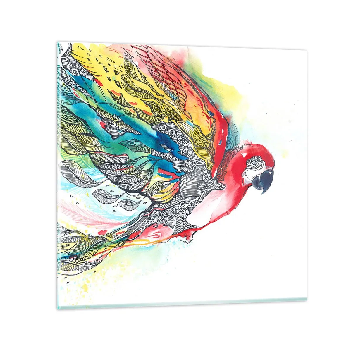 Quadro em vidro - Viva com cor - 50x50 cm