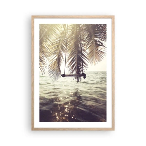 Pôster com moldura de carvalho claro - Deixe-se levar pela imaginação - 50x70 cm