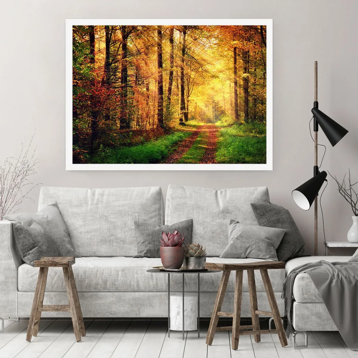 Pôster - Silêncio dourado da floresta - 70x50 cm