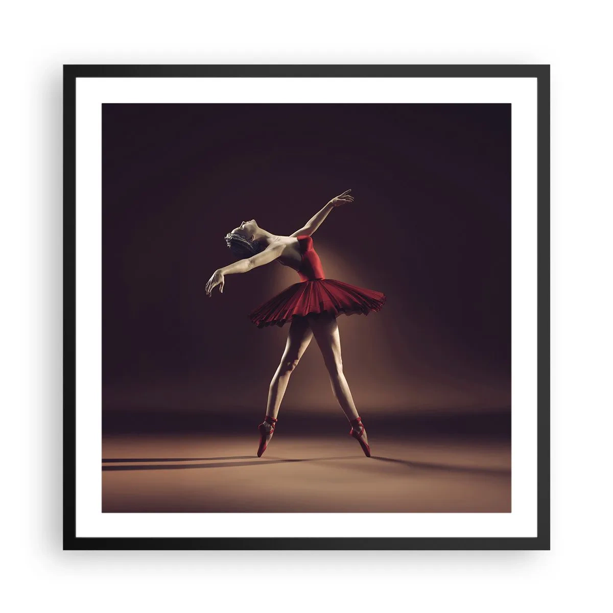 Pôster com moldura preta - Prima ballerina - 60x60 cm