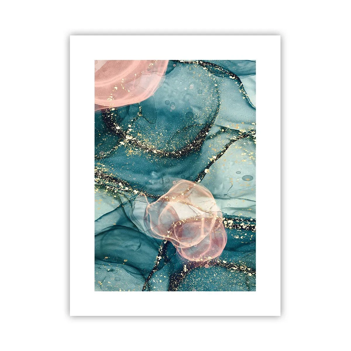 Pôster - Azul seda, rosa tule - 30x40 cm