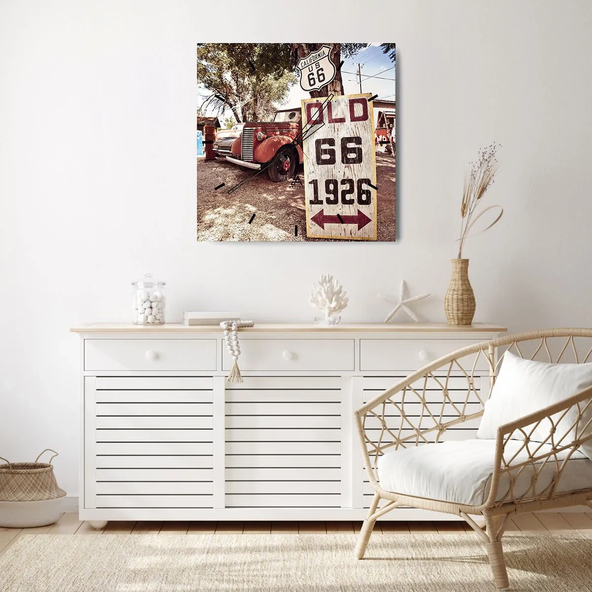 Relógio de parede - Relógio em vidro - A lenda de uma província americana - 30x30 cm