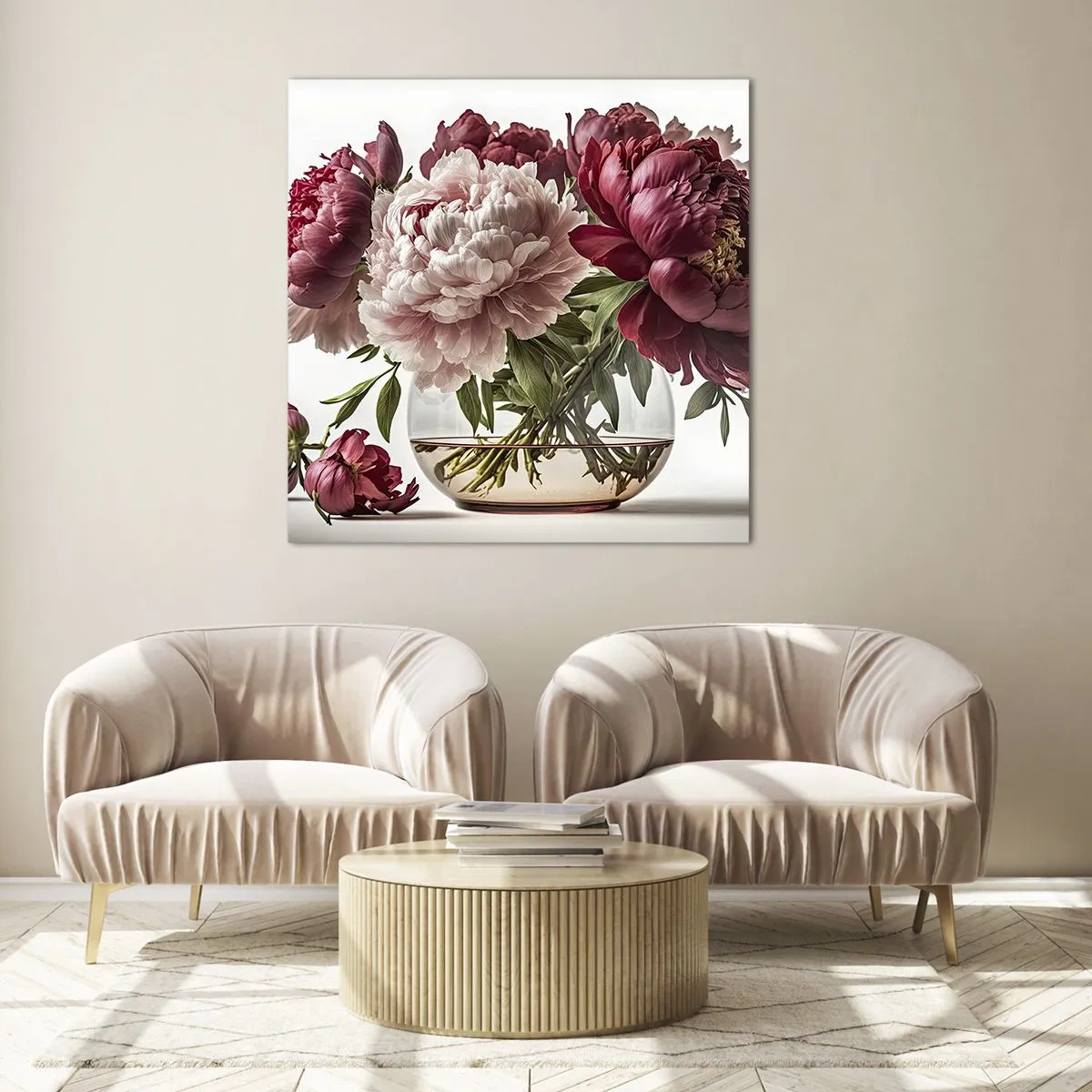 Quadro em vidro - Em plena floração de beleza - 30x30 cm