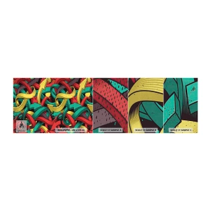 Amostra de papel de parede Premium Canvas - Qual o caminho para o destino? - Abstração, Pedaço, História em quadrinhos - 100x30 cm