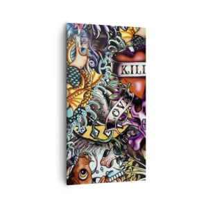 Quadro em tela - O sonho do tatuador - 55x100 cm