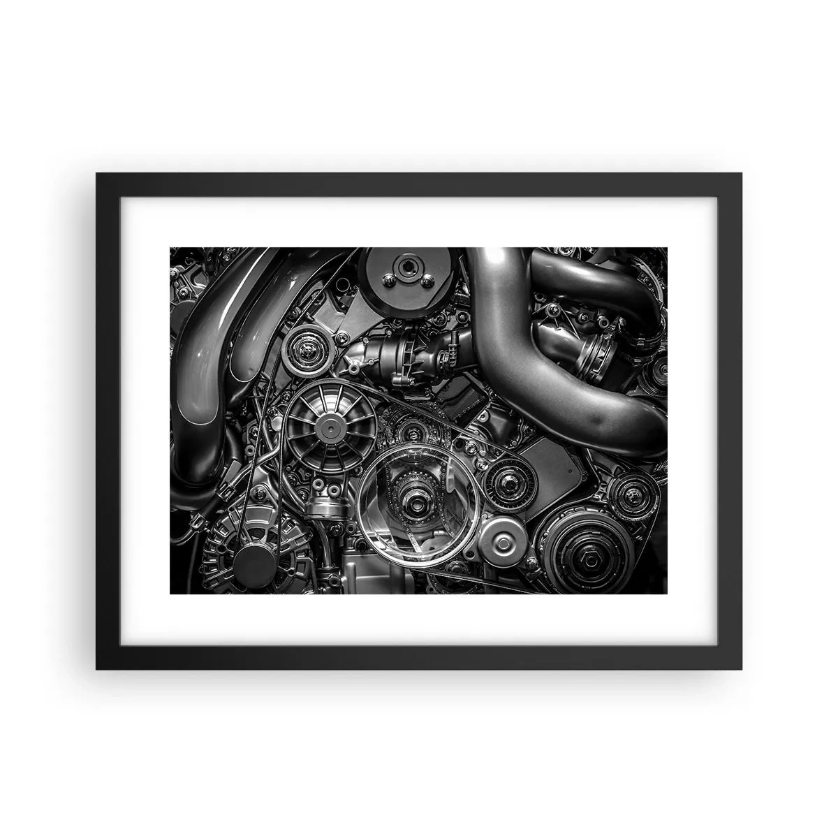 Pôster com moldura preta - A poesia da mecánica - 40x30 cm