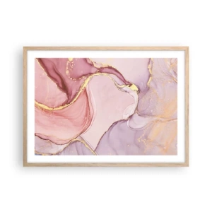 Pôster com moldura de carvalho claro - Carícia das cores - 70x50 cm