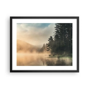 Pôster com moldura preta - O nascimento do dia - 50x40 cm