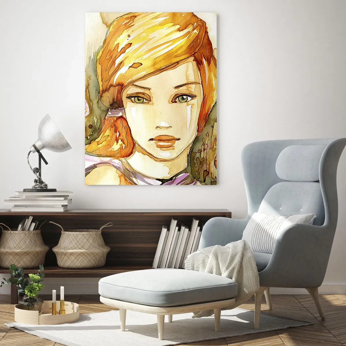 Quadro em vidro - Um olhar esmeralda que acalma a raiva - 50x70 cm