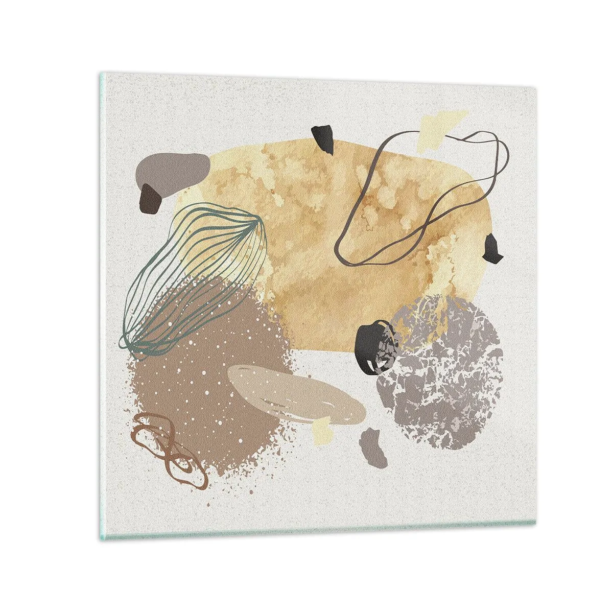 Quadro em vidro - Plumcologia aplicada - 30x30 cm