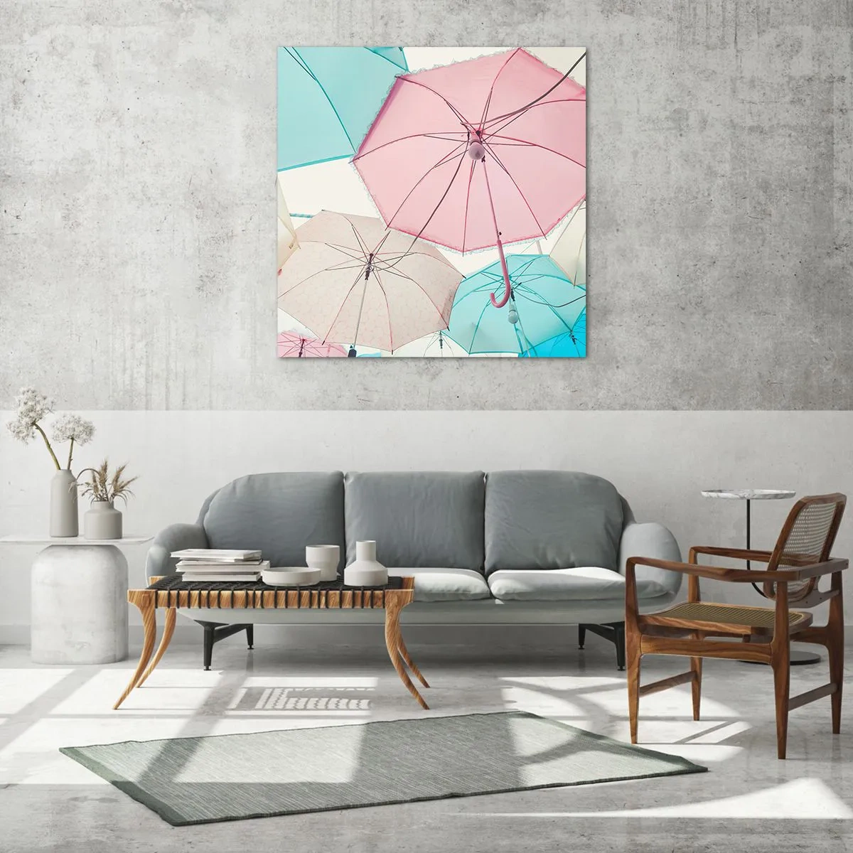 Quadro em vidro - Às vezes sol, às vezes chuva - 50x50 cm