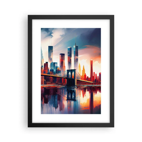 Pôster com moldura preta - Nova York dos sonhos - 30x40 cm