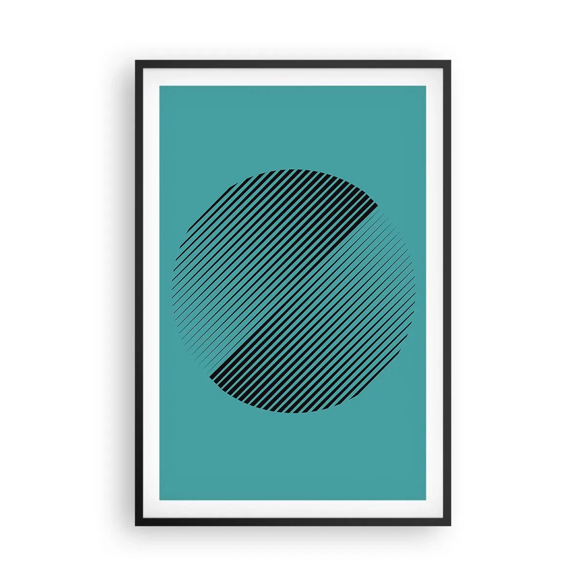 Pôster com moldura preta - Círculo – uma variação geométrica - 61x91 cm