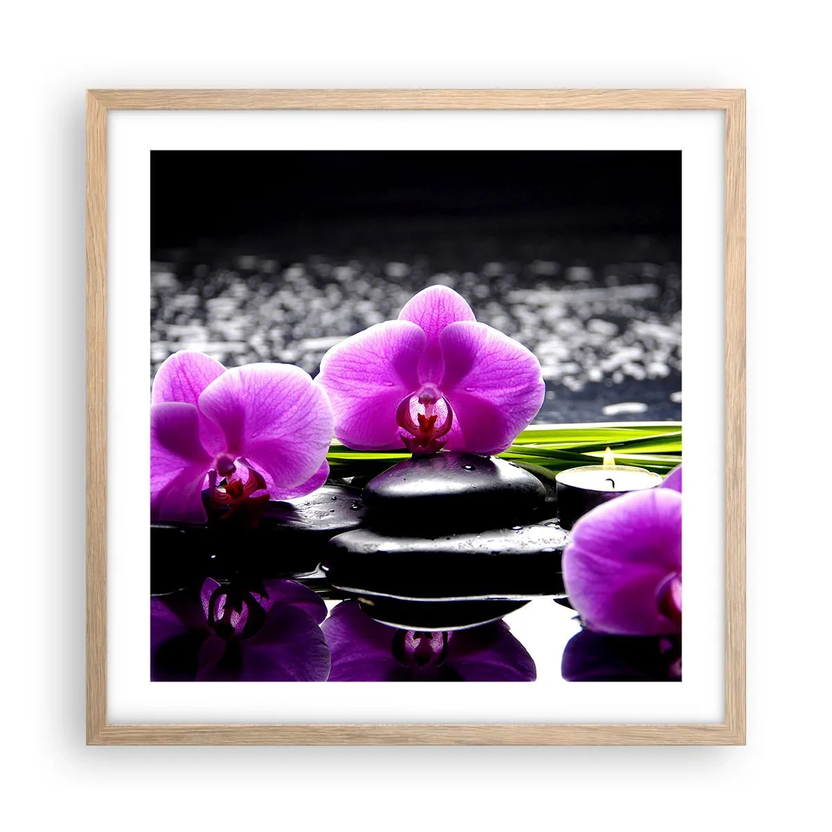 Pôster com moldura de carvalho claro - Afogar-se na paz e sossego - 50x50 cm