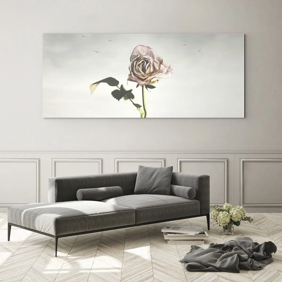 Quadro em vidro - Boas-vindas da primavera  - 100x40 cm