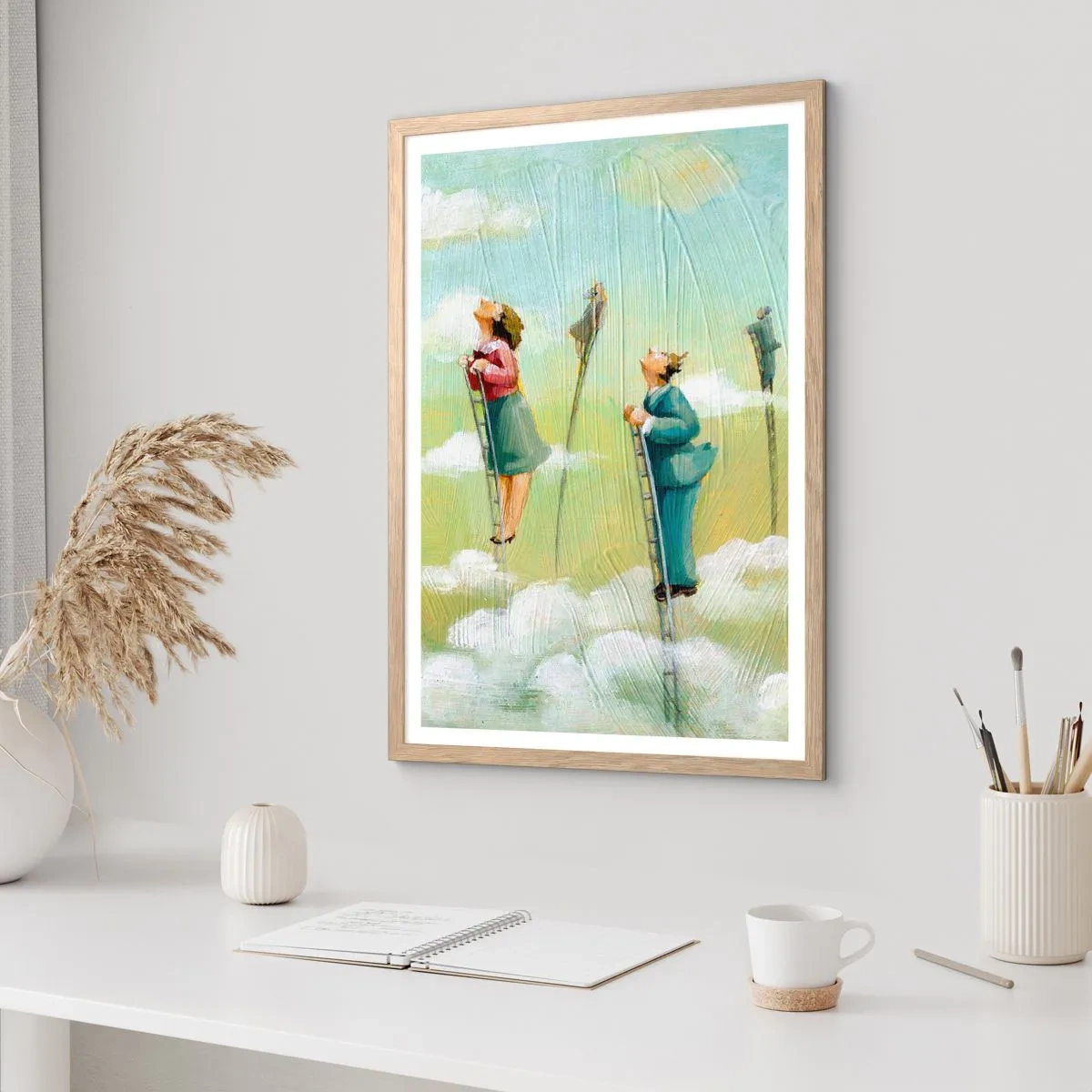 Pôster com moldura de carvalho claro - Por trás do seu sonho - 70x100 cm