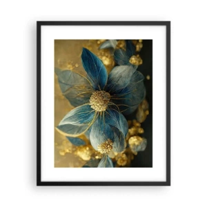 Pôster com moldura preta - Florescer com ouro - 40x50 cm