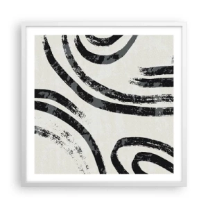 Pôster em moldura branca - Meio parado - 60x60 cm