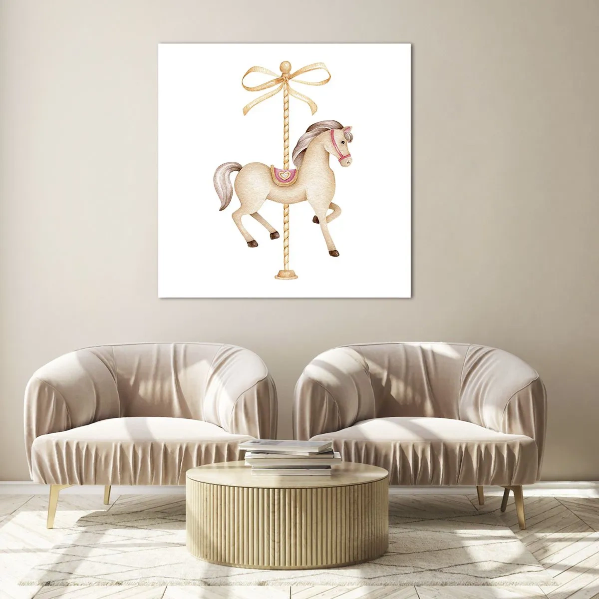 Quadro em vidro - Um trote gracioso - 30x30 cm