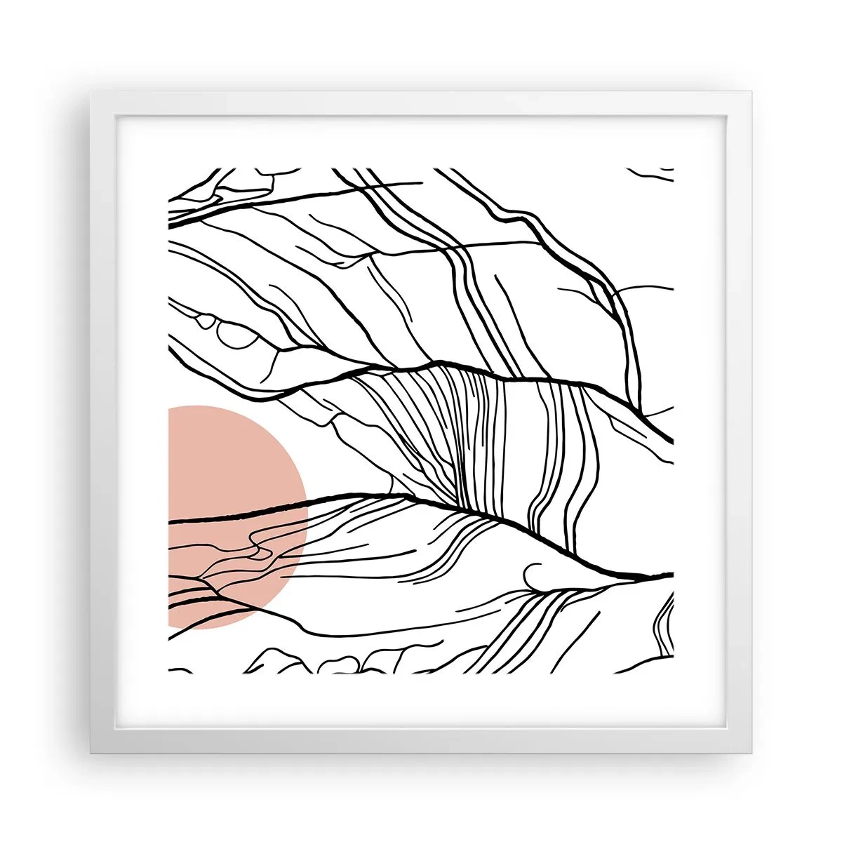 Pôster em moldura branca - Numa rede de galhos - 40x40 cm