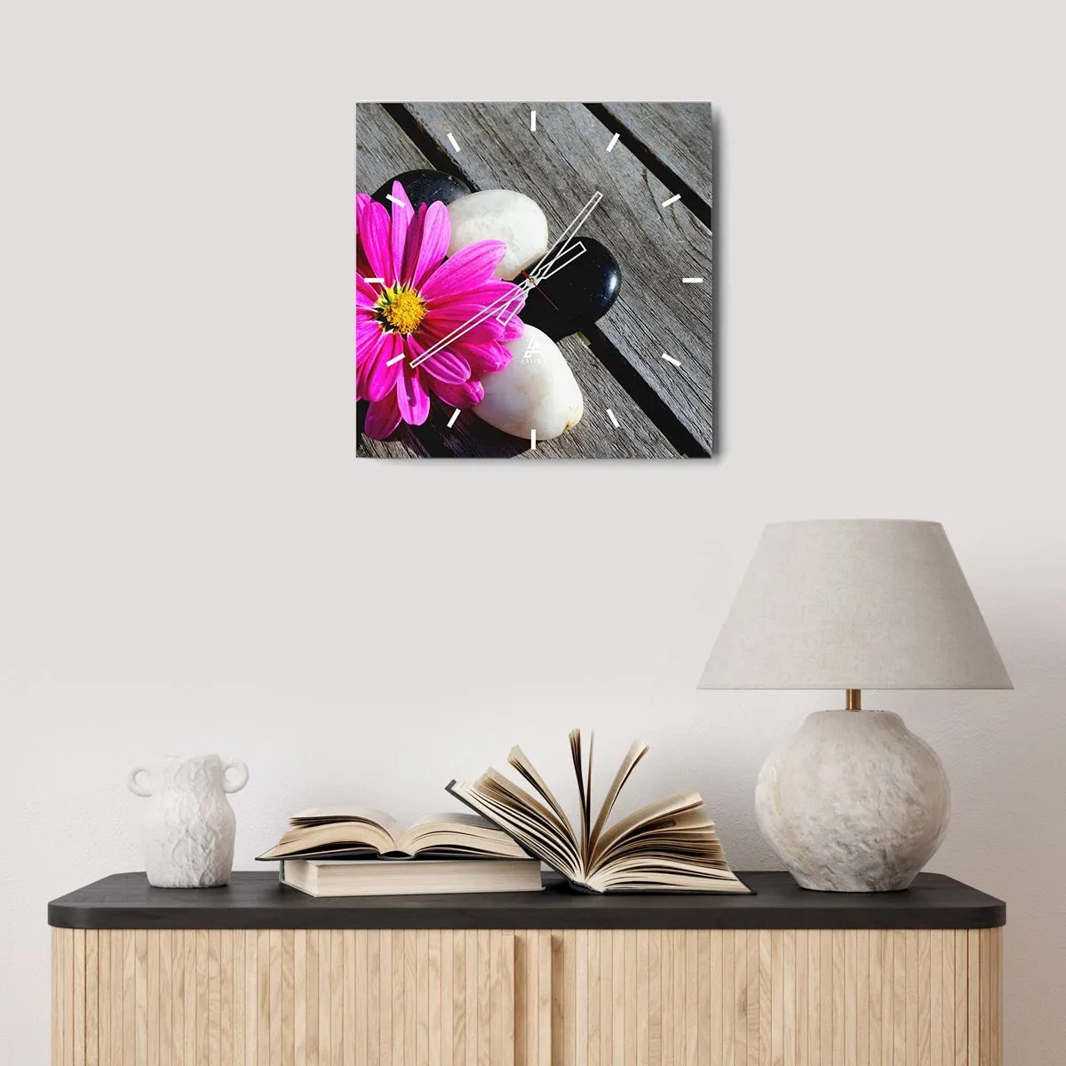 Relógio de parede - Relógio em vidro - Descanso no cais - 40x40 cm