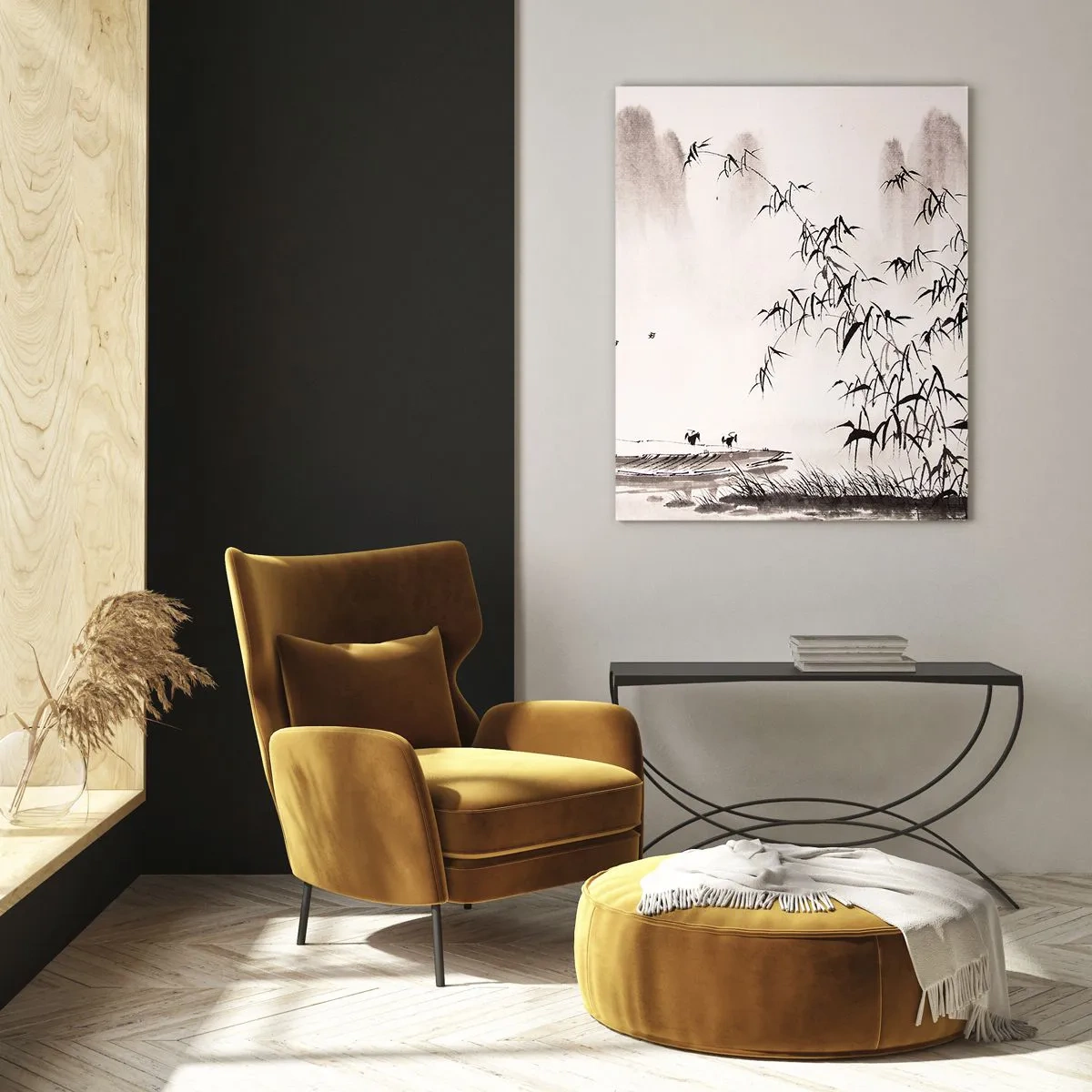 Quadro em vidro - O silêncio dos campos de arroz - 50x70 cm