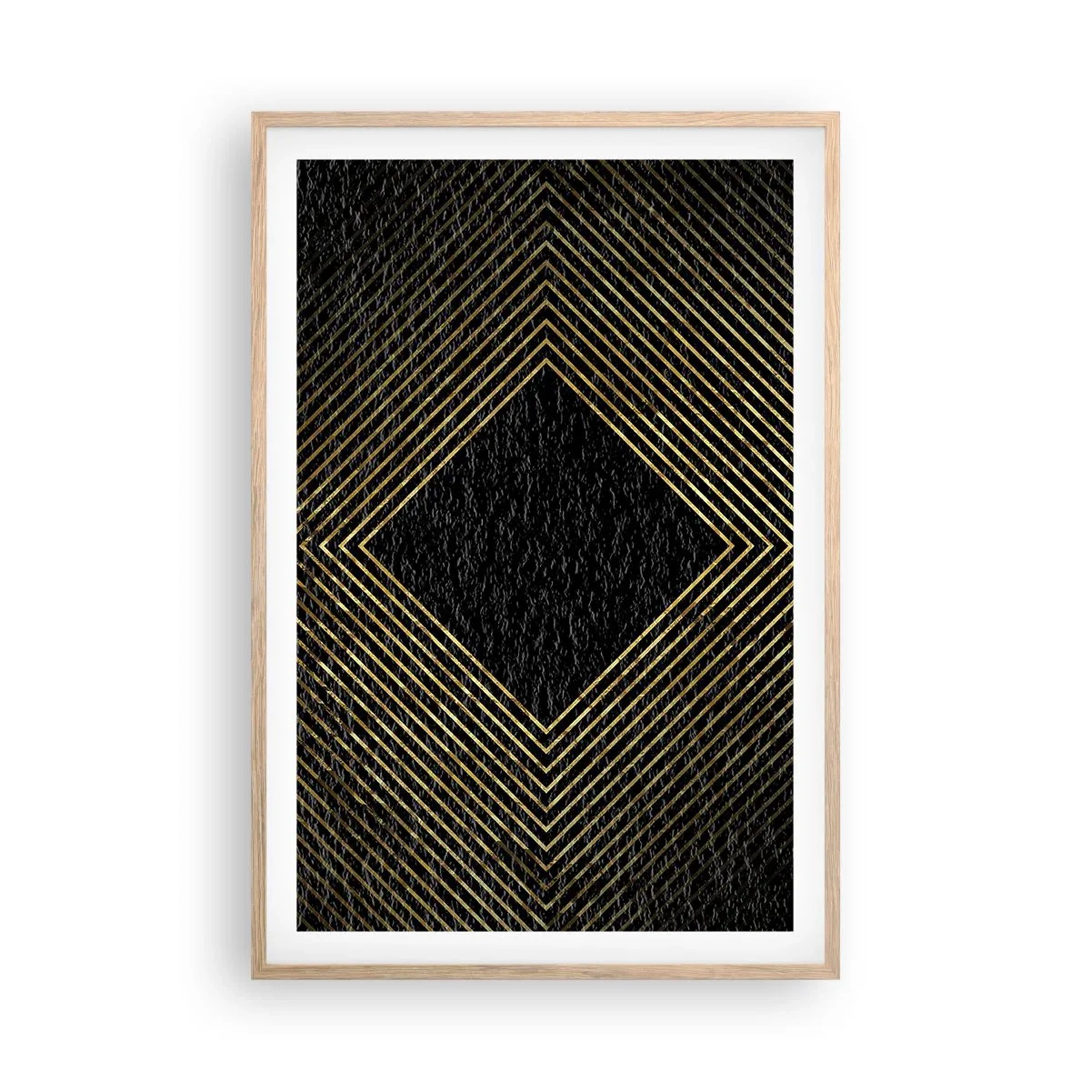Pôster com moldura de carvalho claro - Geometria em estilo glamoroso - 61x91 cm