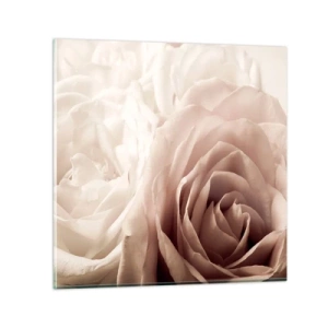 Quadro em vidro - No coração de uma rosa - 50x50 cm