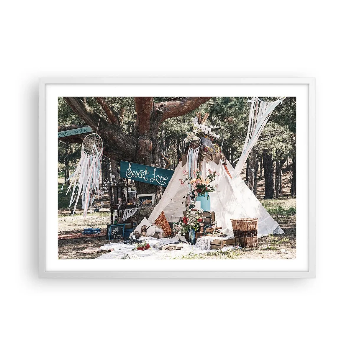 Pôster em moldura branca - Make love… - 70x50 cm