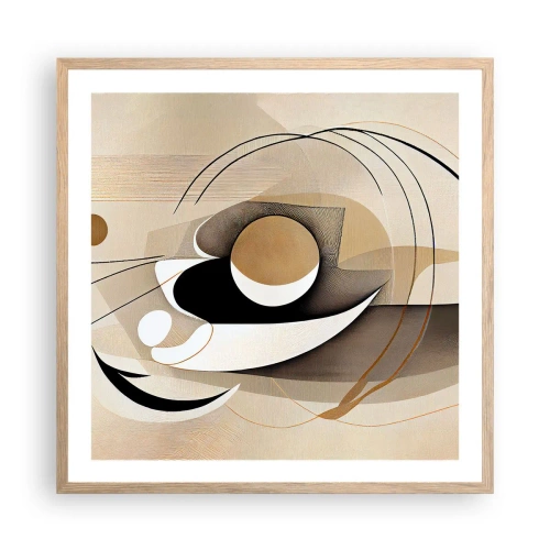 Pôster com moldura de carvalho claro - Composição: a essência da palavra - 60x60 cm