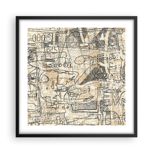 Pôster com moldura preta - À espera de ser decifrado - 50x50 cm