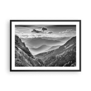 Pôster com moldura preta - Até ao horizonte - 70x50 cm