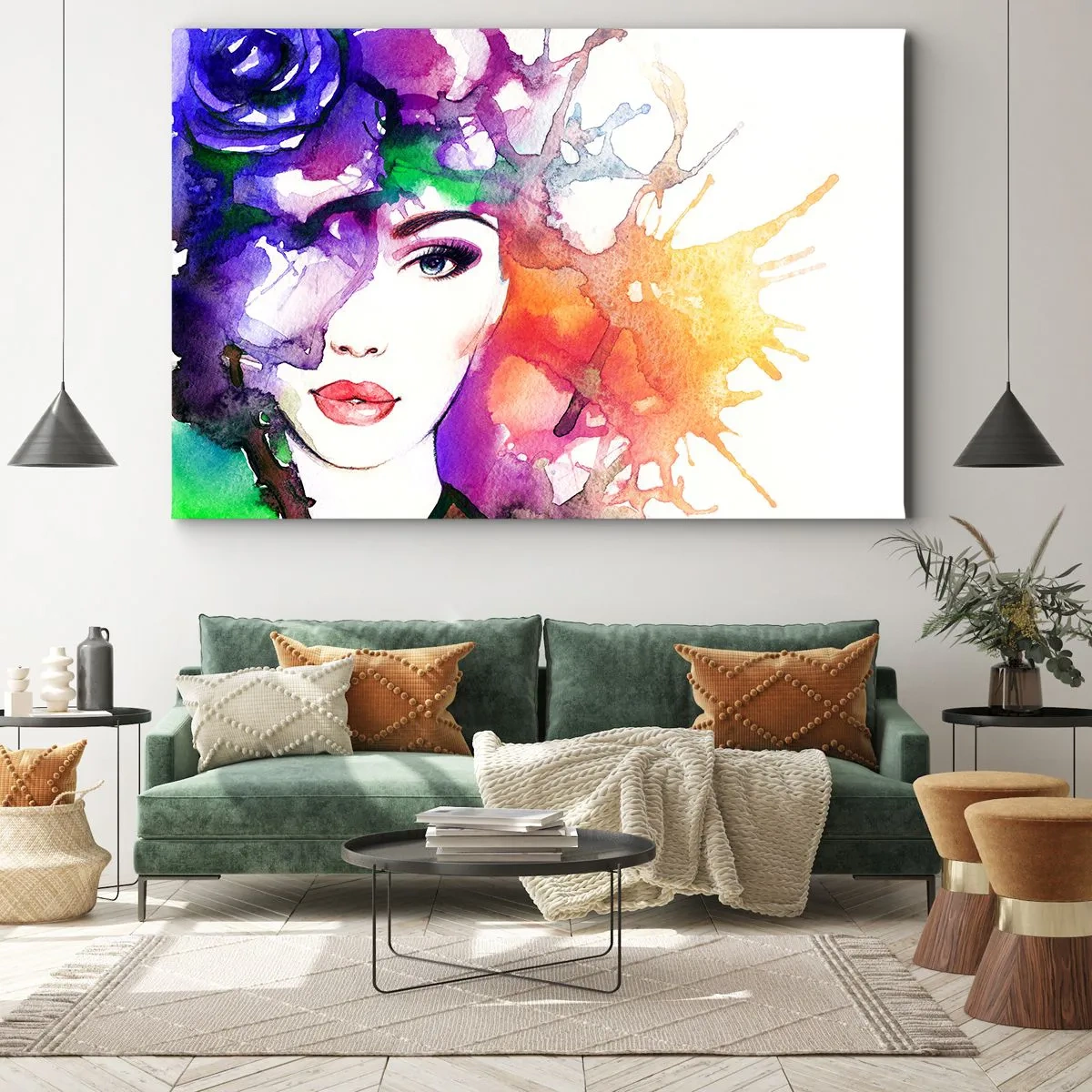Quadro em tela - Com a cabeça nas nuvens - 120x80 cm