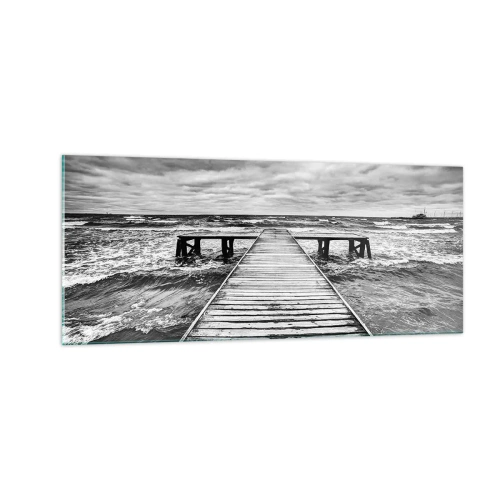 Quadro em vidro - Estou à espera do vento, que vai dispersar... - 100x40 cm