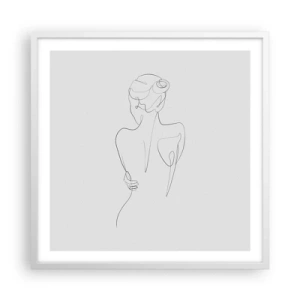 Pôster em moldura branca - Música corporal - 60x60 cm