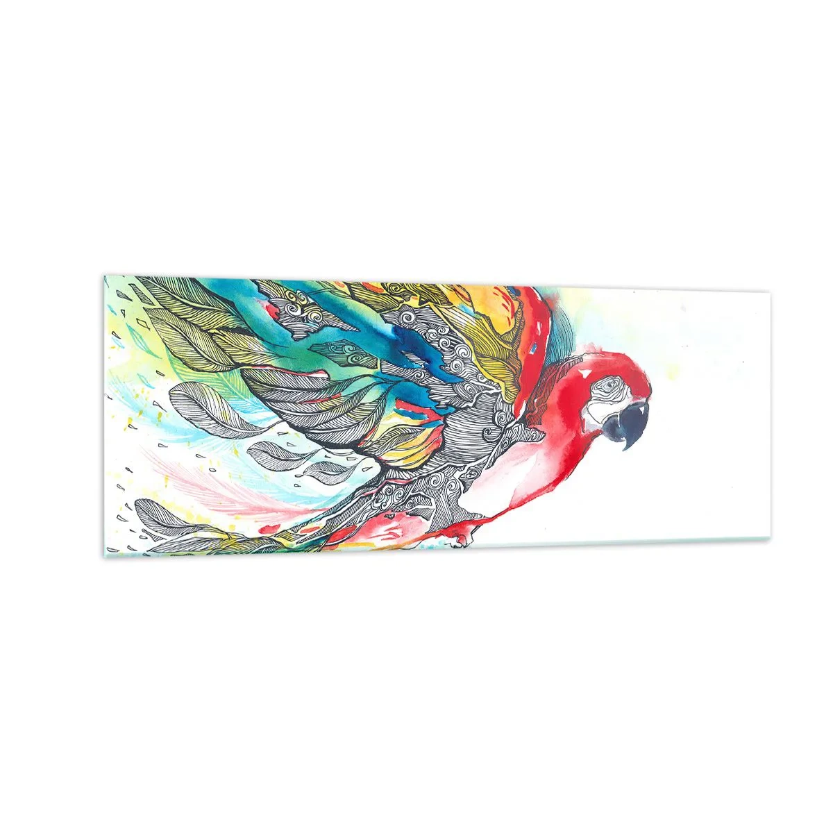 Quadro em vidro - Viva com cor - 140x50 cm