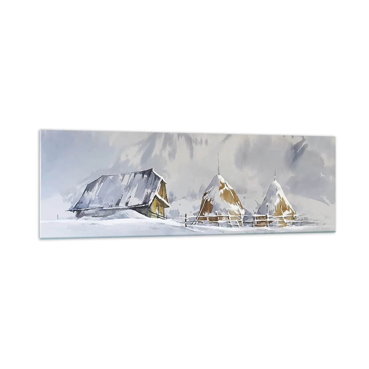 Quadro em vidro - No vale nevado - 160x50 cm