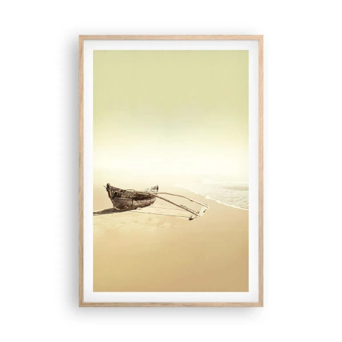 Pôster com moldura de carvalho claro - Memória dos mares do sul - 61x91 cm